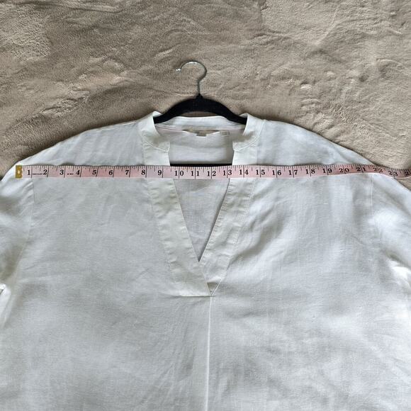 Boden Blouse 6R 100% Linen V-Neck Relaxed Lagenlook Bohemian Minimalist White - Picture 7 of 11